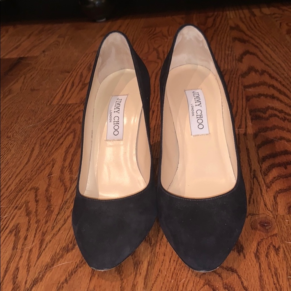 Jimmy Choo Irena 85 Black Suede Pumps